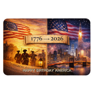 Ímã 4 de Julho América 1776 - 2026 EUA 250º Flexível