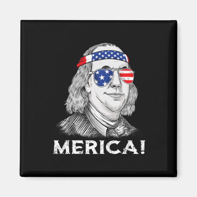 Imã 4 De Julho Ben Franklin Merica USA Boys Girls Kid (Frente)