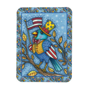 ÍMÃ 4 DE JULHO BLUEBIRD TWEET, AMERICAN FLAG EUA