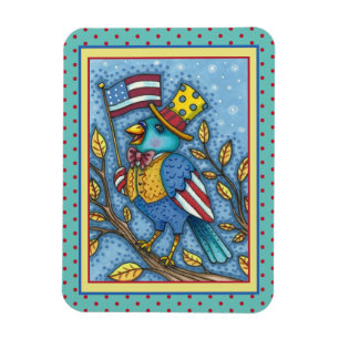 ÍMÃ 4 DE JULHO BLUEBIRD TWEET, AMERICAN FLAG EUA