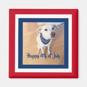 Imã 4 de julho Cachorro Vermelho, Branco, Azul Cachorr