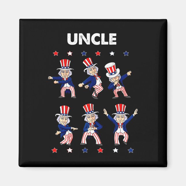 Imã 4 de julho dançando Tio Sam Boys Kids USA Patrio (Frente)