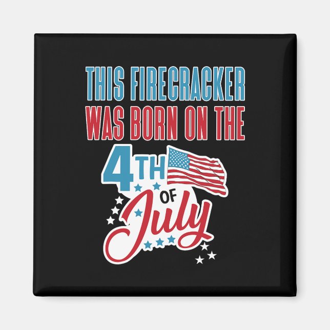 Imã 4 De Julho De Aniversário, Nascer Do Firecracker N (Frente)