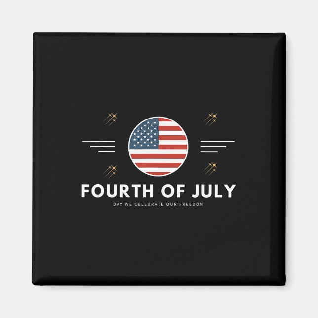 Imã 4 De Julho De Bandeira Americana (Frente)