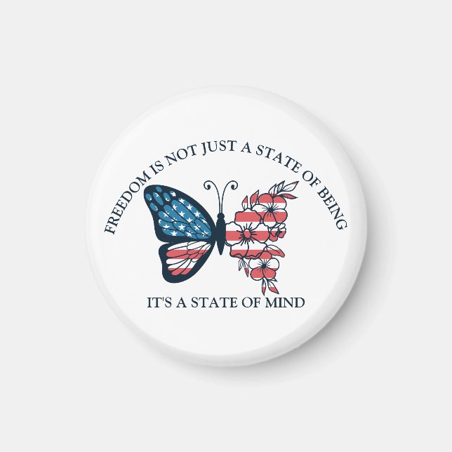 Imã 4 de julho de Butterfly Magnet (Frente)