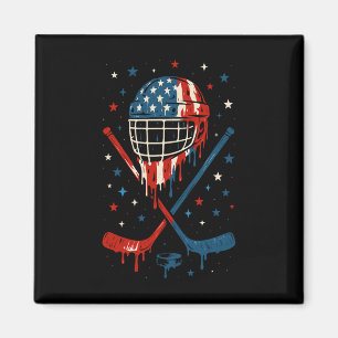 Imã 4 De Julho Hockey Sorvete Gping Helmet Adesivos Nó
