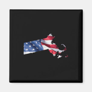 Imã 4 De Julho Machusets Estado Americano Flag Red Whi