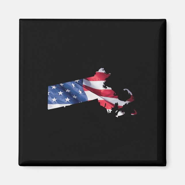 Imã 4 De Julho Machusets Estado Americano Flag Red Whi (Frente)