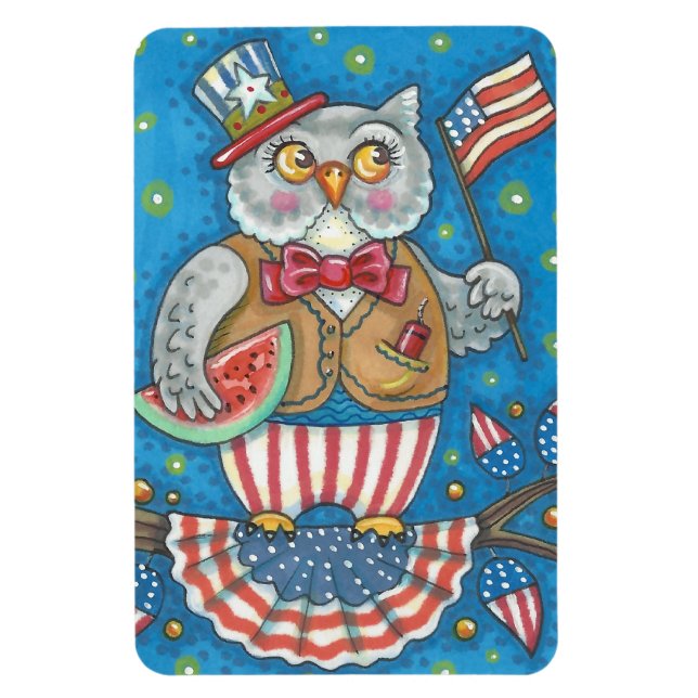 ÍMÃ 4 DE JULHO MAGNET PATRIÓTICA OWL GRANDE (Vertical)