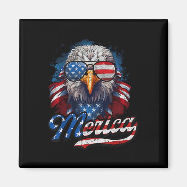 Imã 4 De Julho Merica Eagle Eua Flag American Indepen (Frente)