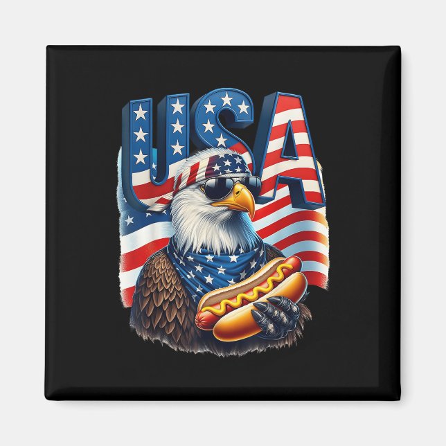 Imã 4 De Julho Orgulho Patriótico Águia Balda American (Frente)