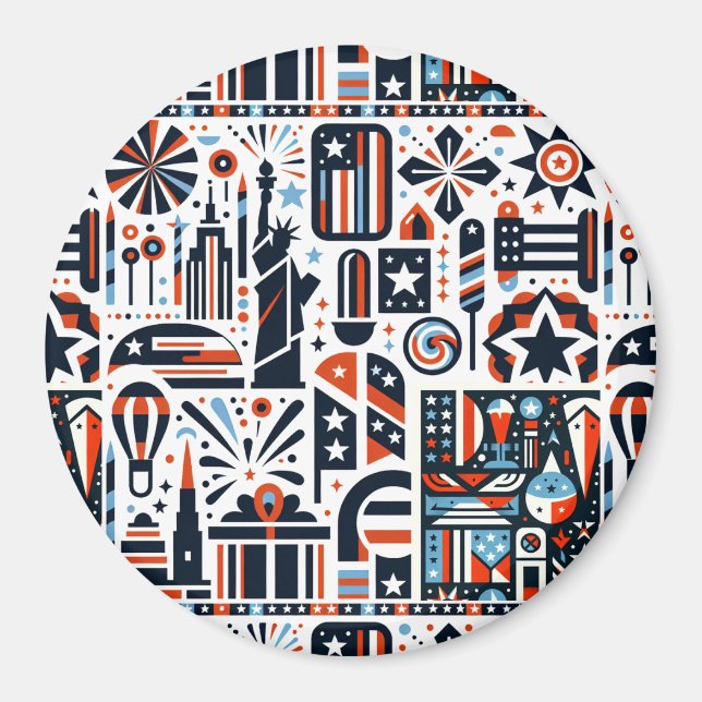 Imã 4 de julho Padrão Genérico (Frente)