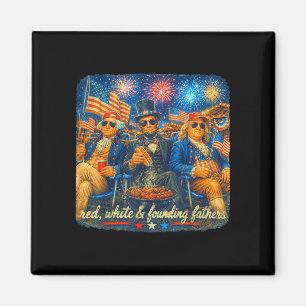 Imã 4 de julho pais fundadores vintage patriótico