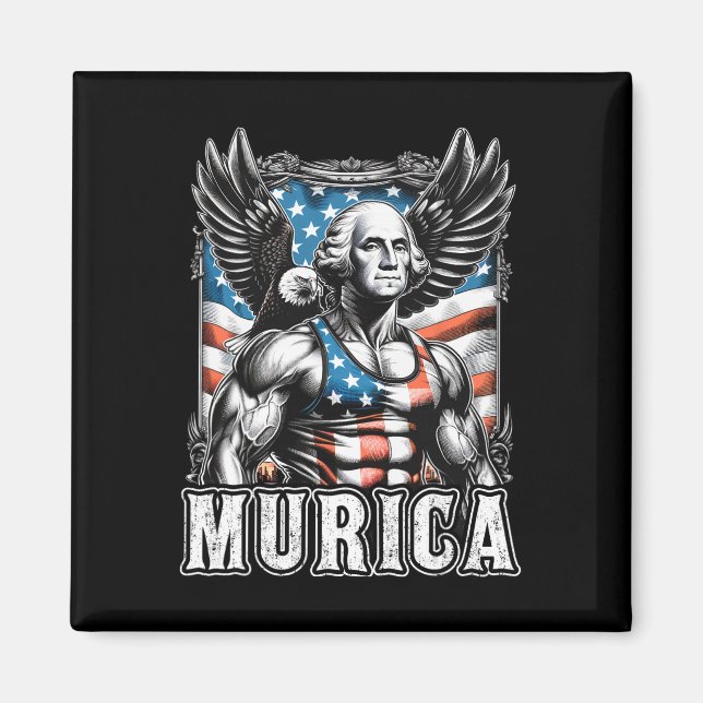 Imã 4 De Julho Patriótico Funny George Washington Julh (Frente)