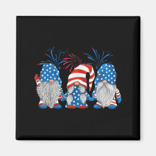 Imã 4 de Julho Três Gnomos Gnome Americano