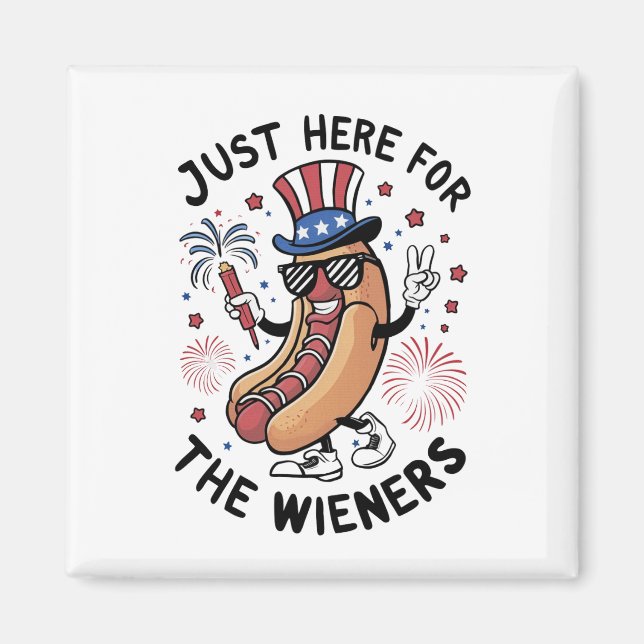 Imã 4 De Julho Wieners USA American flag Patriotic (Frente)