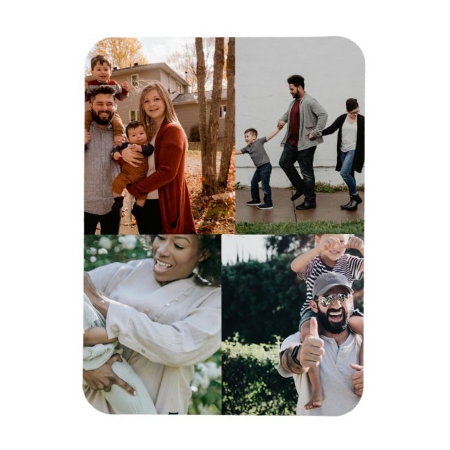 Ímã 4 Foto Personalizada Colagem Personalizada (Vertical)