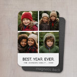 Ímã 4 Mínimo de Colagem de Fotos - Melhor Ano De Todos<br><div class="desc">Use sua foto ou fotos favoritas para fazer um espetáculo divertido para compartilhar com amigos. Um design minimalista com apenas instantâneos e um bloco de texto.</div>