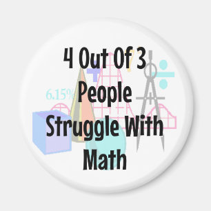 Imã 4 Pessoas Out o3 lutando com matemática, Piada