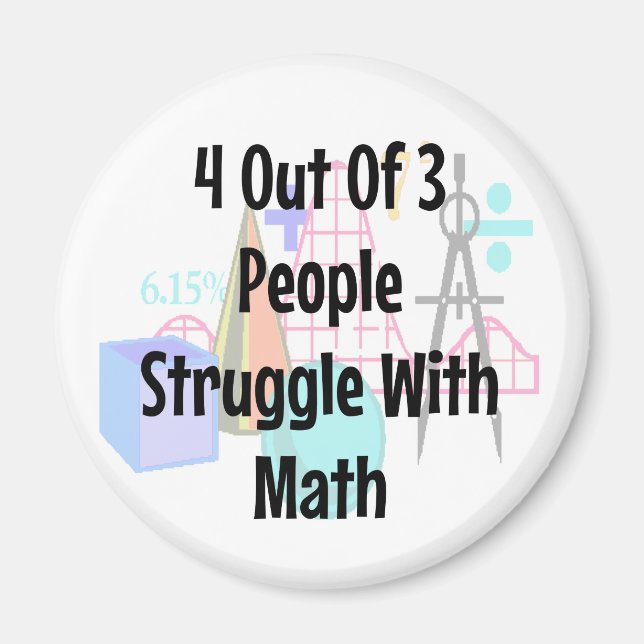 Imã 4 Pessoas Out o3 lutando com matemática, Piada (Frente)