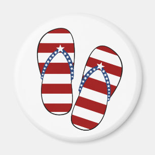 Imã 4o de chinelos patrióticos da bandeira americana