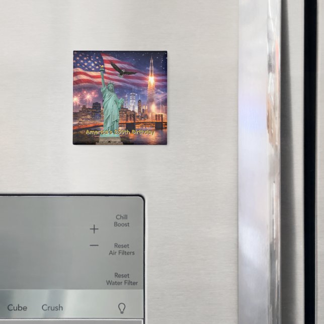 Imã 4th of July USA 250th Statue of Liberty Rocket (In Situ (Fridge))