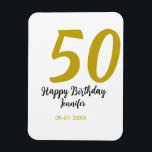 Ímã 50º aniversário adicionar nome data ano modelo neg<br><div class="desc">design editável</div>