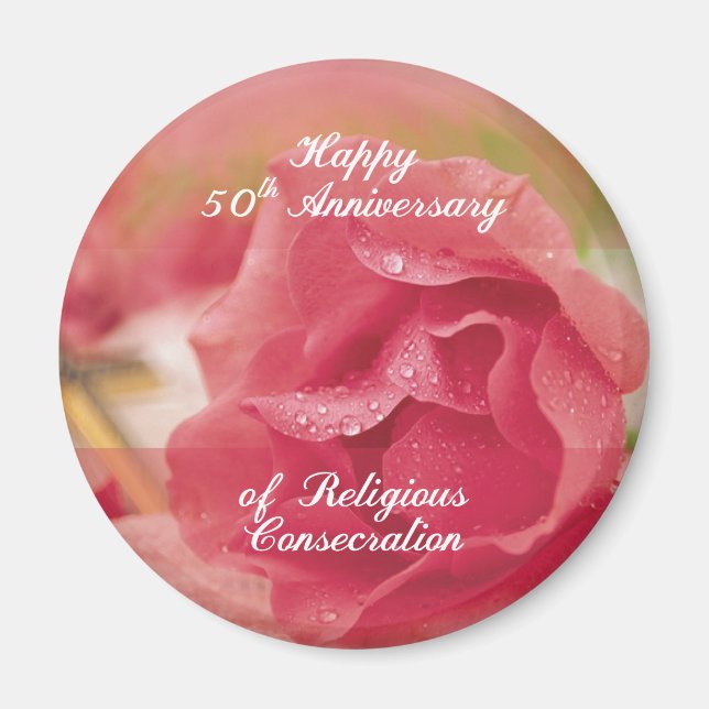 Imã 50º Aniversário da Religião Rosa Rosa (Frente)