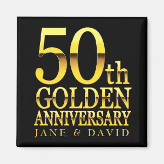 IMÃ 50º ANIVERSÁRIO DE MAGNET PERSONALIZADA DOURADA PR