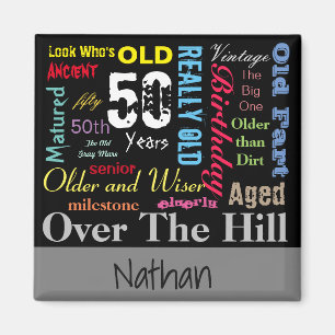 Imã 50º aniversário feliz em um estilo de Grafite