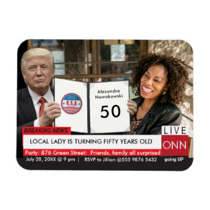 Ímã 50º Aniversário Trump Notícias Engraçadas de Mulhe