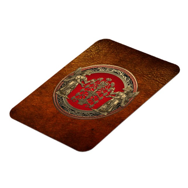 Ímã [500] Dois Ninurtas Dourados com Árvore da Vida (Left Side)