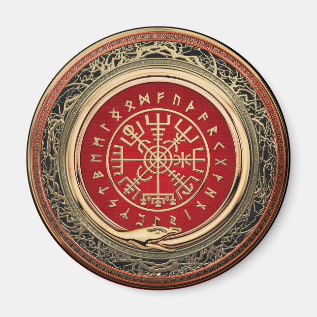 Imã [500] Vegvisir - Bússola Dourada Mágica (Frente)