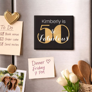 Imã 50 e Dourada Festa de aniversário personalizada fa