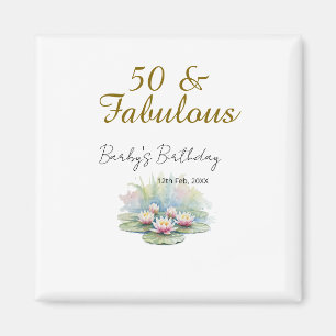 Imã 50 & fabuloso lótus dourado lírio aquarela