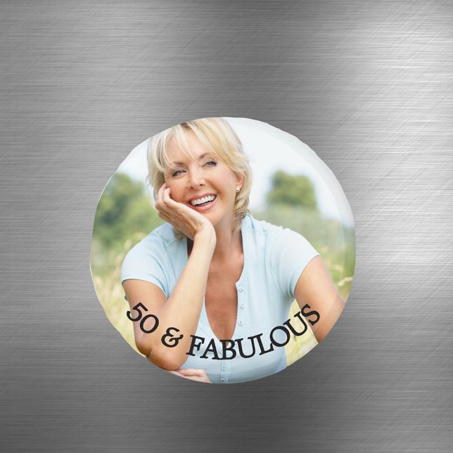 Imã 50 fabulous birthday gold name photo (Criador carregado)