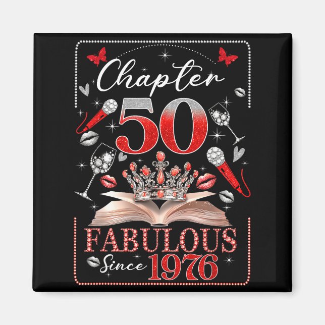 Imã 50th Birthday Queen Chapter 50 Fabulous Since 1976 (Frente)