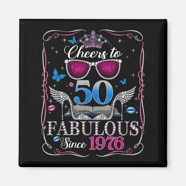 Imã 50th Birthday Women Cheers To 50 Years Fabulous Si (Frente)