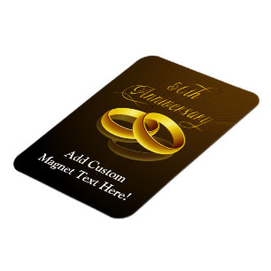Ímã 50th Roteiro Dourado do aniversário