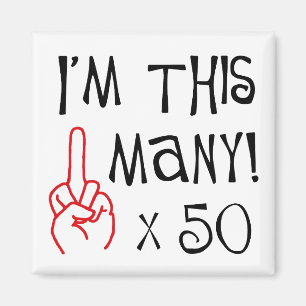Imã 50th saudação do dedo médio do aniversário