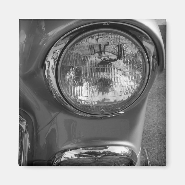 Imã 55 Chevy Headlight Grayscale (Frente)