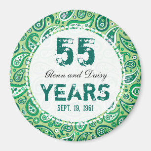 Imã 55th Teste padrão esmeralda de Paisley do