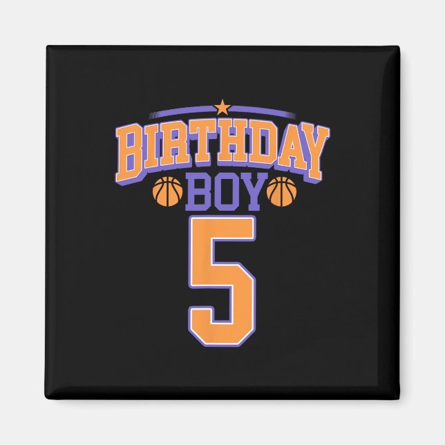 Imã 5 Birthday Boy Basball De Mais De 5 Anos (Frente)