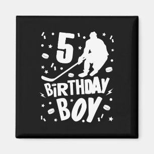 Imã 5 Birthday Boy Ice Hockey Kids 5 Anos Festa