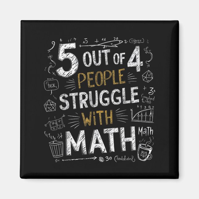 Imã 5 de 4 pessoas lutam com matemática piada engraçad (Frente)