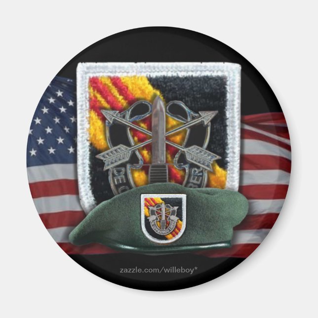 Imã 5 forças especiais grupo flash vietnam magnet vets (Frente)