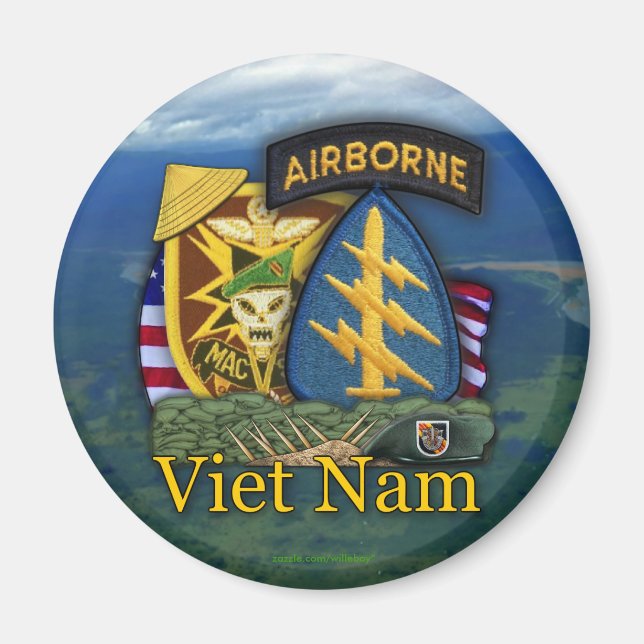 Imã 5 green berets macv sog vietnam vets Magnet (Frente)
