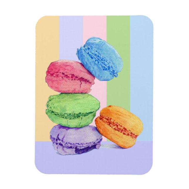 Ímã 5 Macarons stripes Flexi Magnet (Vertical)