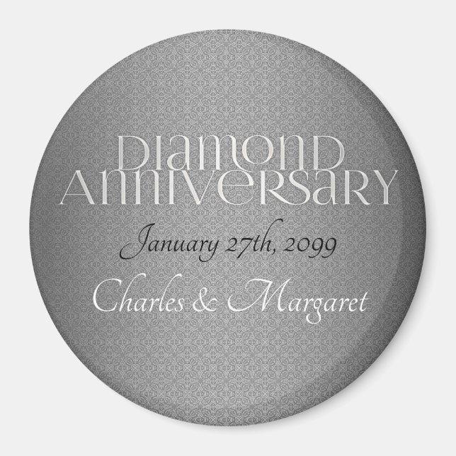 Imã 60º Aniversariantes de Bodas de Diamante (Frente)