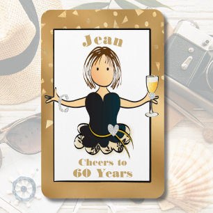 Ímã 60º aniversário do Sparkle Felizes Engraçados a 60